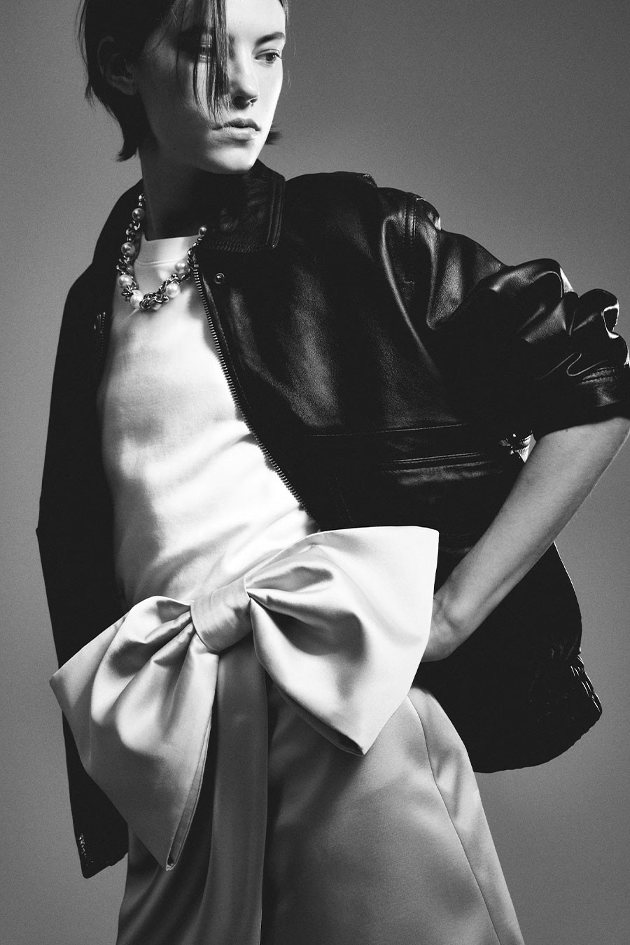 Bow-Detail Satin Skirt from  H&M