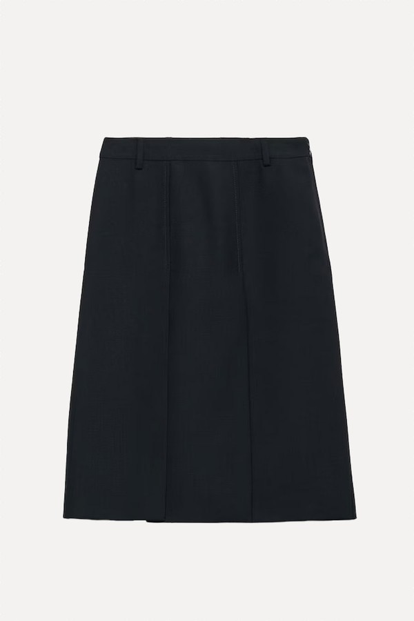 Wool Hopsack Skirt from Prada