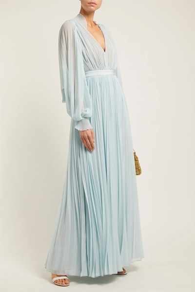 Pleated Chiffon Maxi Dress from Self-Portrait