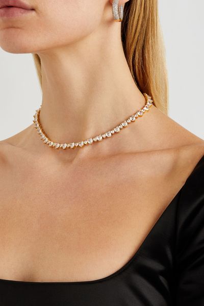 Heart Rivière Crystal Embellished Necklace from Fallon