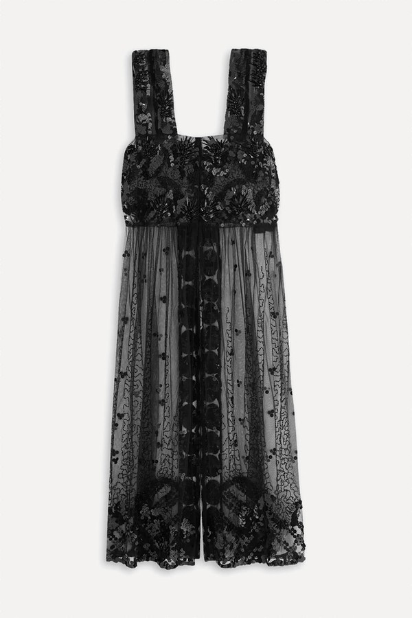 Ommin Embroidered Embellished Tulle Top from 16Arlington