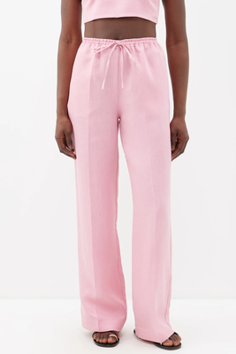 The Aurelia Linen Wide-Leg Trousers from Asceno