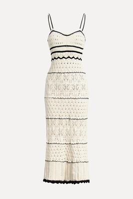Paros Crochet Eyelet Midi Dress from Commense