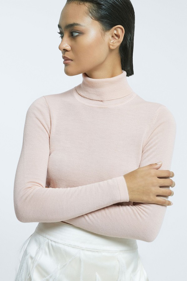 Hazel Atelier Cashmere Funnel Neck Top from Reiss