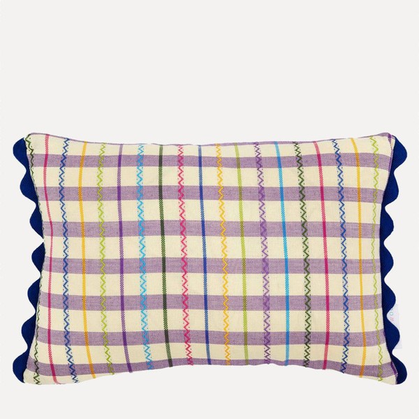 Ginny Gingham Oblong Cushion from Wicklewood