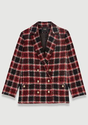 Tweed-Style Checked Jacket from Maje
