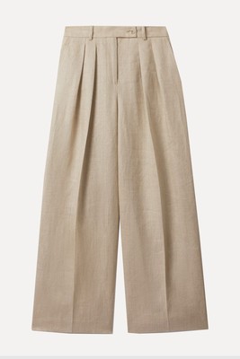 Cassie Linen Wide Leg Suit Trousers from Reiss