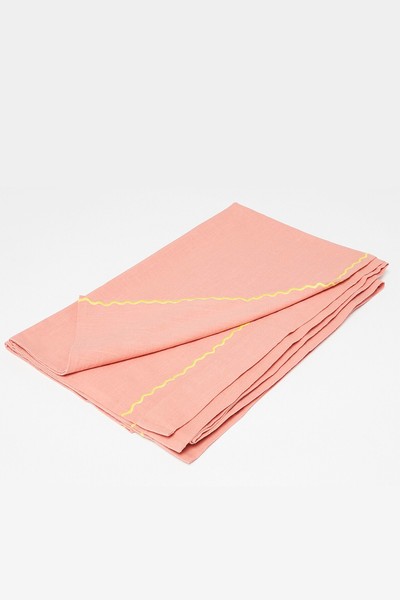 Squiggle Embroidered Tablecloth from Oliver Bonas