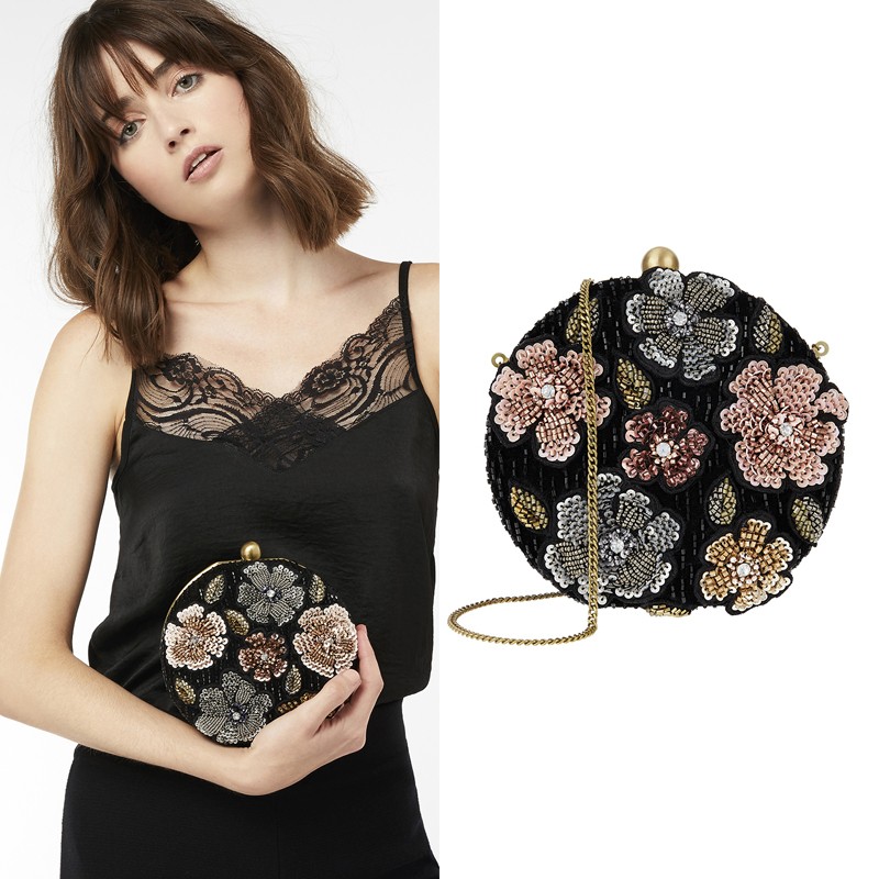 Serena Embellished Circle Clutch Bag