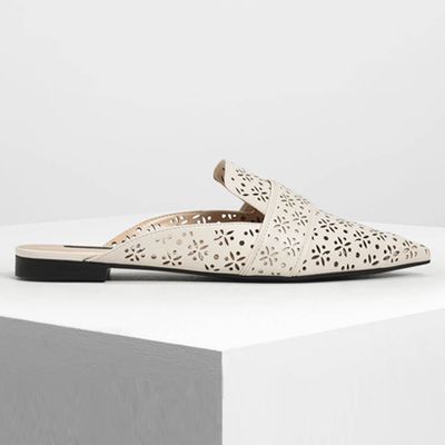 Motif Pointed Toe Slip-Ons from Charles & Keith