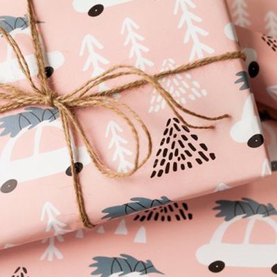 Blush Pink Christmas Car Wrapping Paper