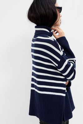 Relaxed Stripe Turtleneck Tunic Jumper  from GAP