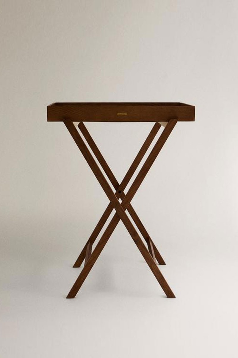 Oak Wood Tray With Foldable Legs