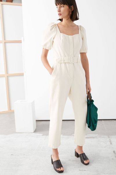 Belted Puff Sleeve Jumpsuit from & Other Stories