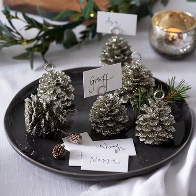 Pinecone Placecard Holders Set Of 6 from The White Company