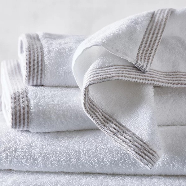 Stripe Border Towels from The White Company