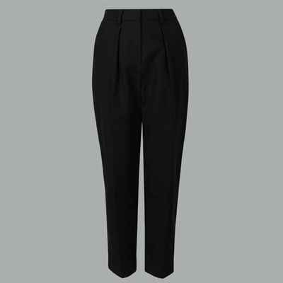 Cotton Rich Tapered Leg Peg Trousers