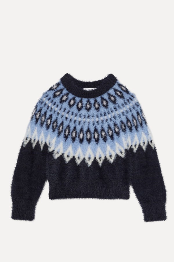 Jemma Fluffy Fair Isle Pattern Jumper from Reiss