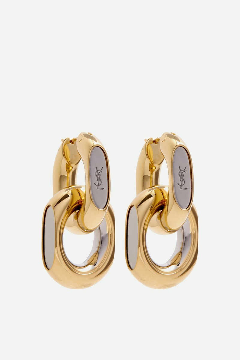 Cassandre Double Hoop Earrings from Saint Laurent