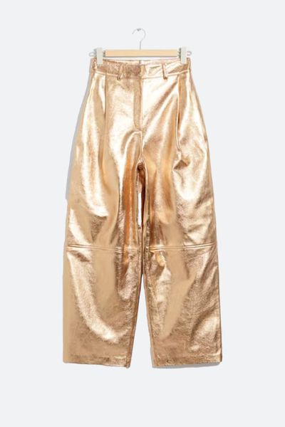 Metallic Leather Trousers