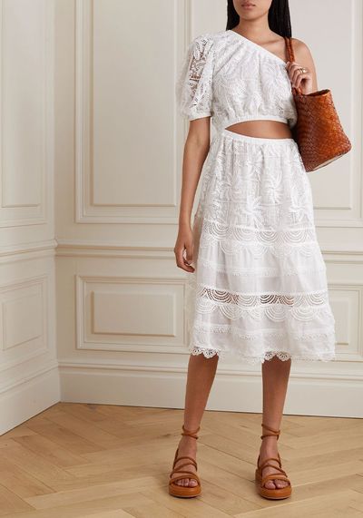 Jade Lace & Cotton Midi Dress