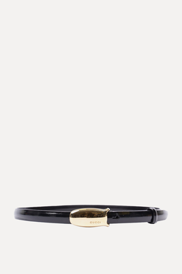 Oval Buckle Thin Belt from Gucci