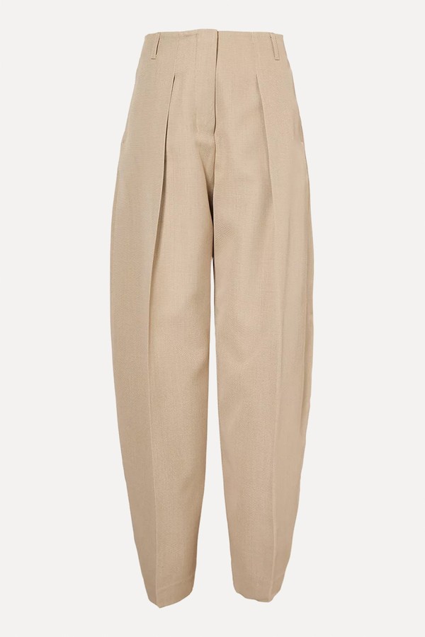 Pressed-Creased High-Rise Balloon-Leg Woven Trousers from Jacquemus