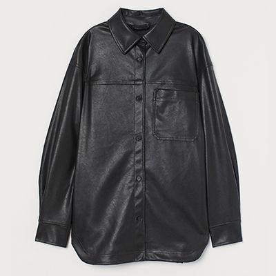 Imitation Leather Shirt Jacket from H&M