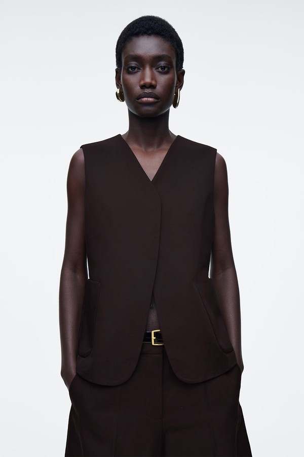Wrap-Front Linen-Blend Waistcoat from COS