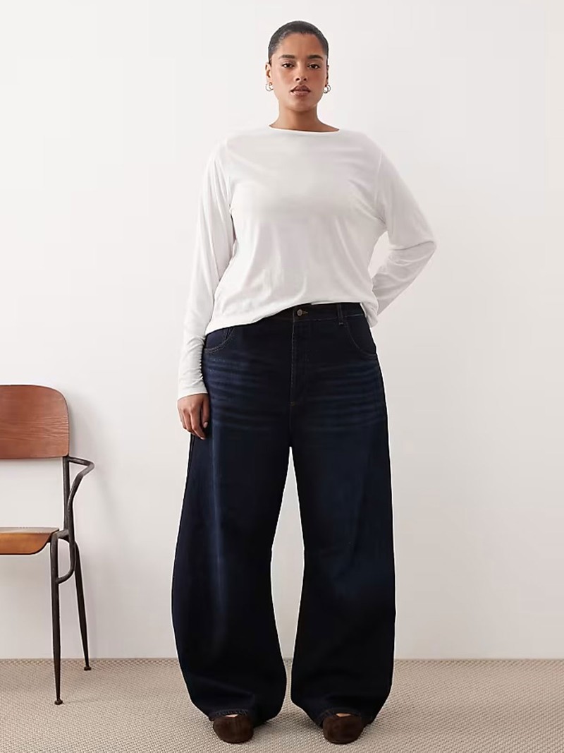 Curve Sydney Denim Barrel Leg Jeans from ARRANGE