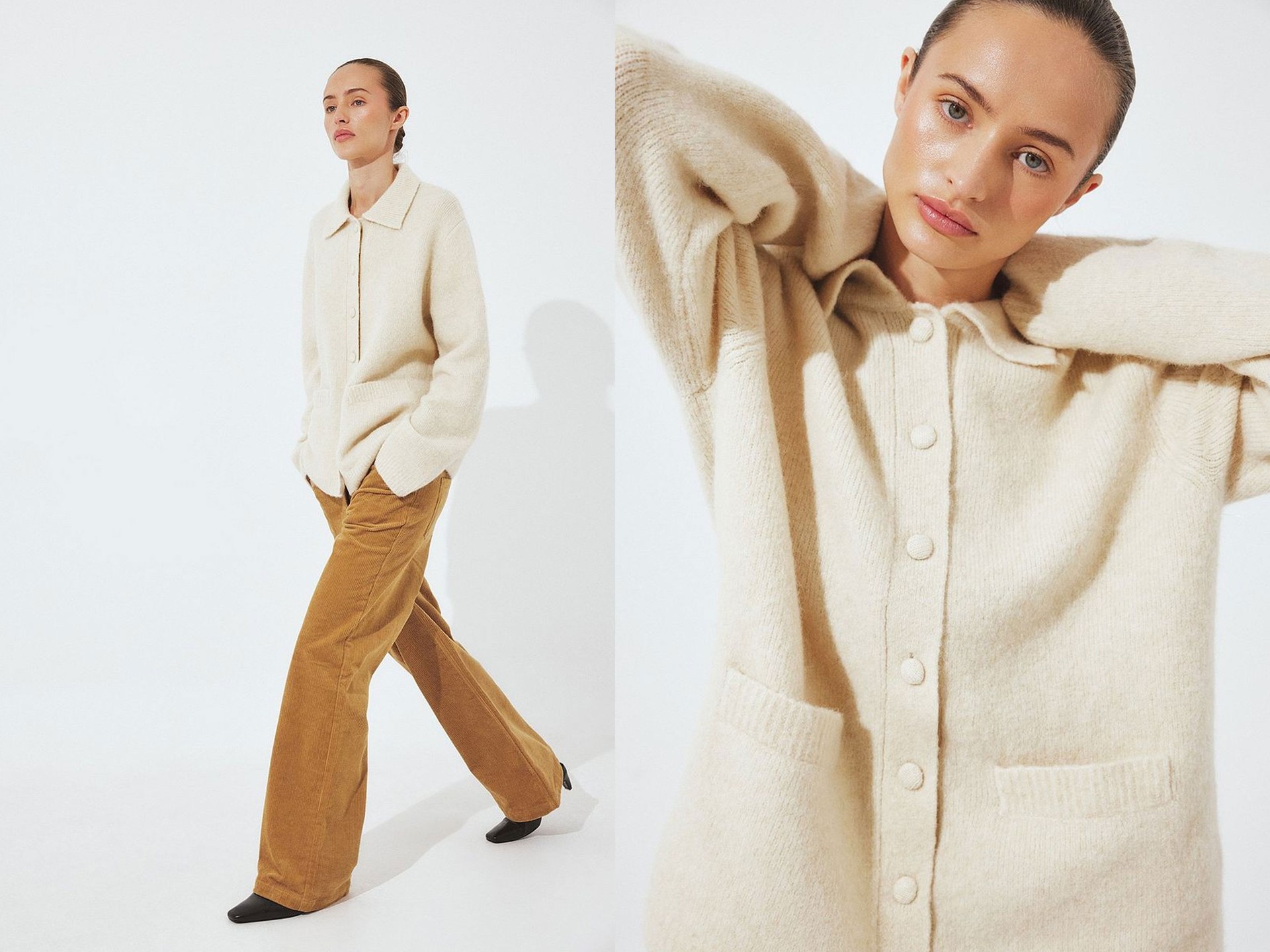 Knitted Wool Blend Cardigan