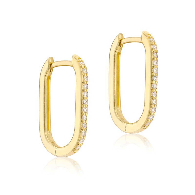 Petit Vendôme Oval Gold Hoop Earrings 9kt