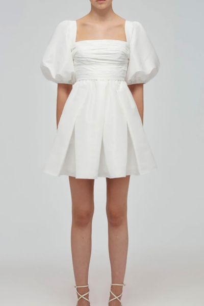 White Taffeta Dress from Self Portrait 