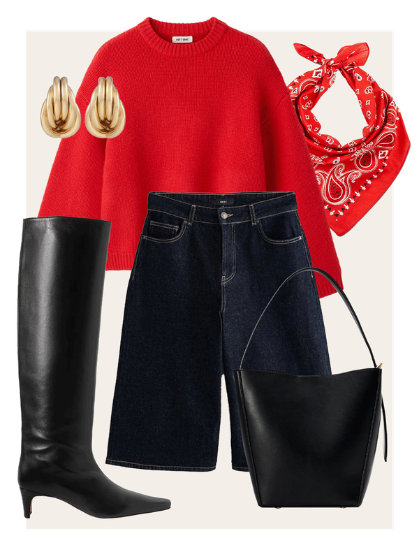 A Look We Love: Dark Denim & Red