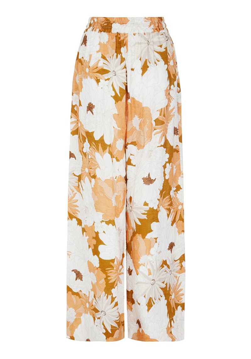 Waikiki Floral Linen Wide-Leg Pants from Ephemera