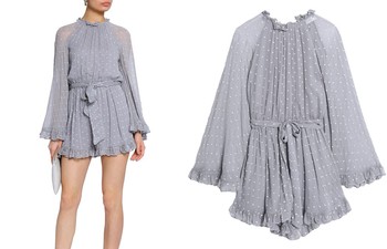 Ruffled Trimmed Fil Coupe Silk Georgette Playsuit from Zimmermann