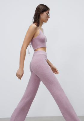 Straight Fit Knit Trousers