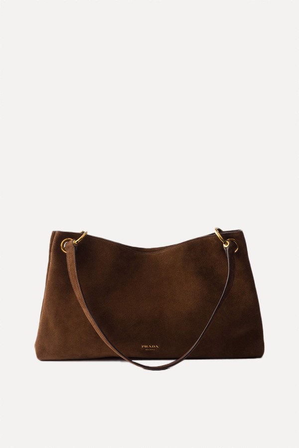 Etude Large Suede Shoulder Bag from Prada