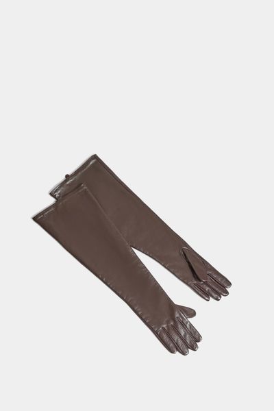 Long 100% Leather Gloves