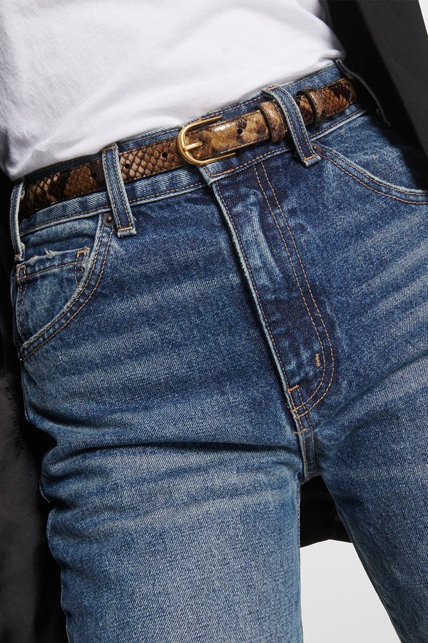 Jane 20mm Snake-Effect Leather Belt from Nili Lotan