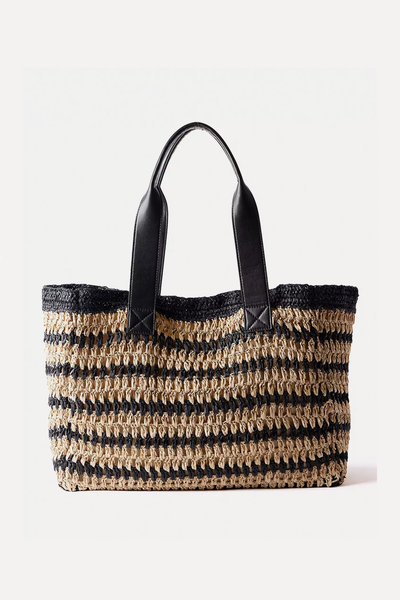 Woven Striped Tote Bag from Mint Velvet