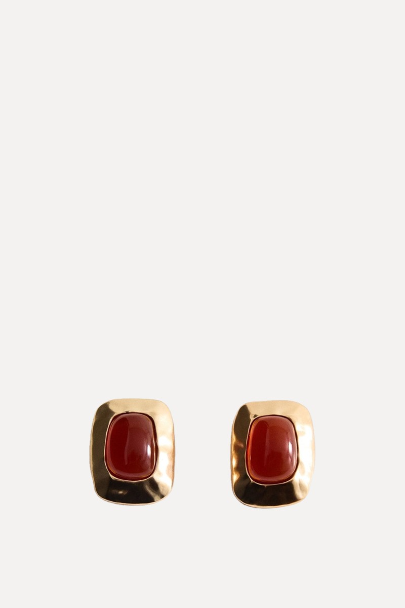 Combined Resin Stone Earrings