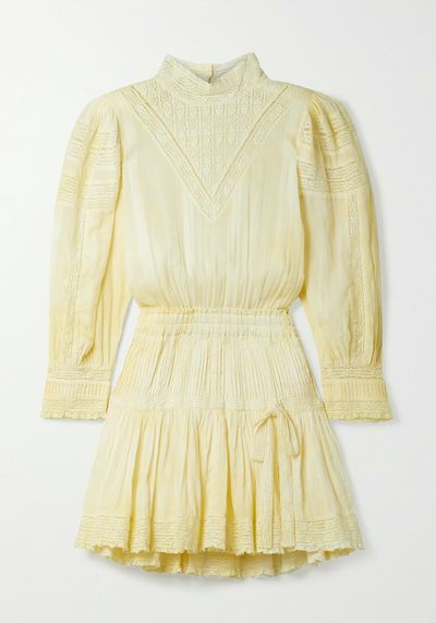 Yellow Lace Mini Dress from LoveShackFancy