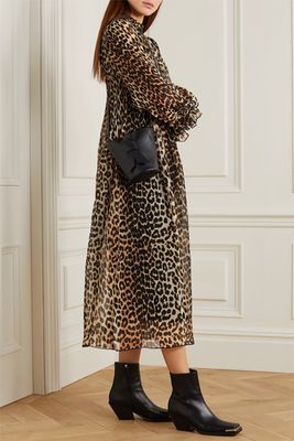 Leopard Print Midi Georgette Dress from Ganni
