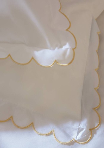 Pure Cotton Scallop White Bedding Set