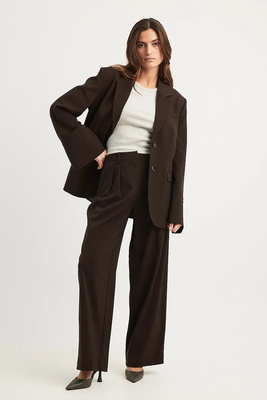 Wide Leg High Waist Suit Pants from NA-KD