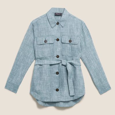Linen Relaxed Belted Shacket