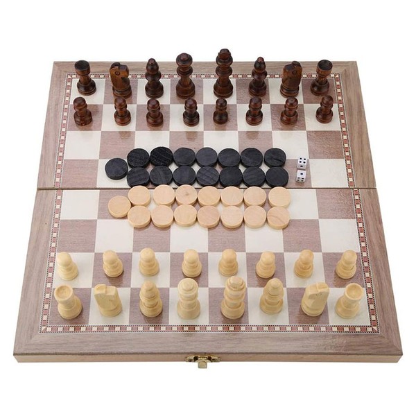 Wooden Chess & Backgammon Board from Garosa Store