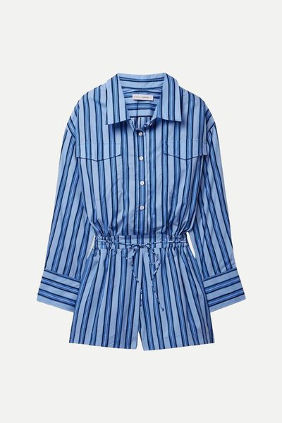 Isole Striped Organic Cotton-Poplin Playsuit from Faithfull The Brand