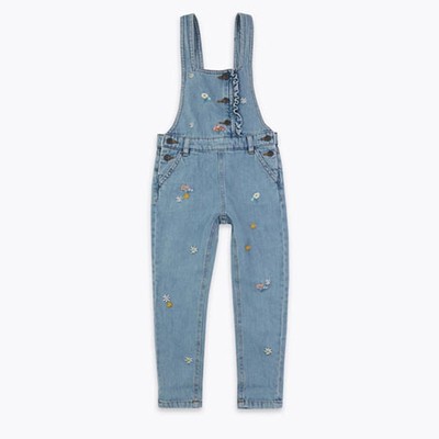 Denim Embroidered Flower Dungarees from Marks & Spencer